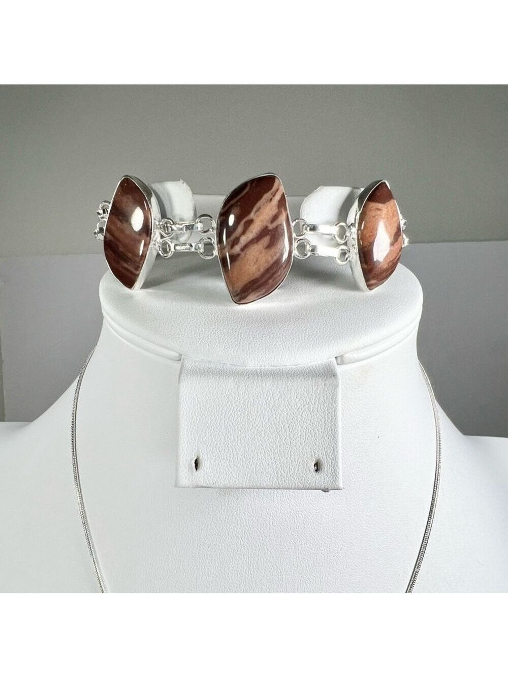 XL 925 Coconut Jasper Pendant & bracelet Set - Picture 3 of 8